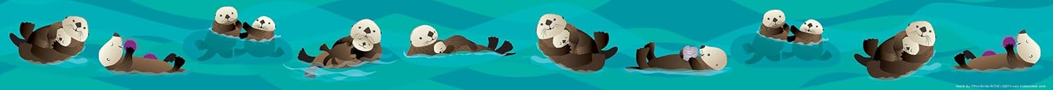 Barker Creek Double-Sided Border, Sea & Sky Otters, Trim Out Bulletin Boards and Create Colorful Displays with 70' of