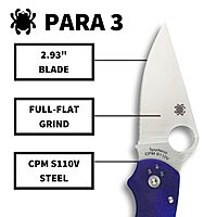 SPYDERCO Para 3 Folding Pocket Knife - Compression Lock