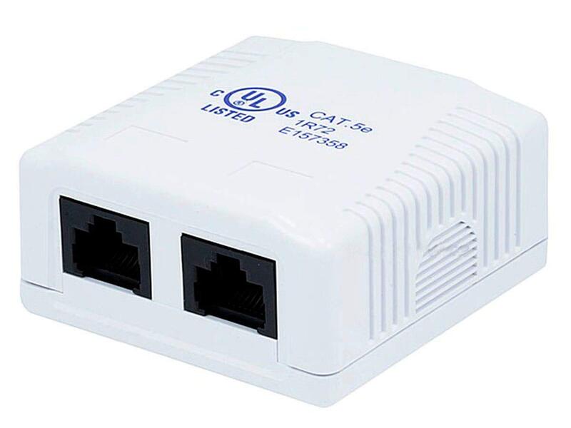 Monoprice Surface Mount Box Cat5e Double (107091) white 1 Count (Pack of 1)