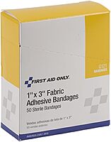 First Aid Only G121: 1"X3" Fabric Bandages, 50/Box
