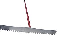 MARSHALLTOWN Asphalt Lute Rake, Blunt 36 Inch Blade, 84 Inch Aluminum Handle, T Connector, Made in The USA, RED700083C