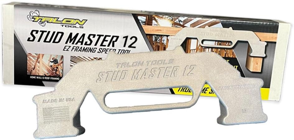 Stud Master 12-MADE IN USA- PATENT PENDING Inch On-Center Stud Layout Tool - Precision Wall Stud Framing Tool