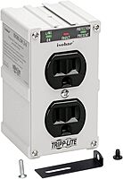 Tripp Lite Isobar ISOBLOK2-0 Heavy Duty Outlet Extender, Wall Power Strip Surge Protector, 2 Outlets, Direct Plug-in, White, Metal Power Strip