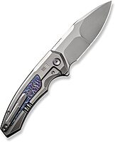 WE Knife Hyperactive Frame Lock 23030-1 Vanax Blue Flamed Titanium Pocket Knives