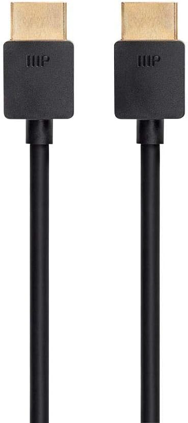 Monoprice 8K Ultra High Speed Slim HDMI Cable - HDMI 2.1, 8K@60Hz, 4K@120Hz, 48Gbps, HDR, VRR, 3ft, Black HDMI Cable 3 Feet