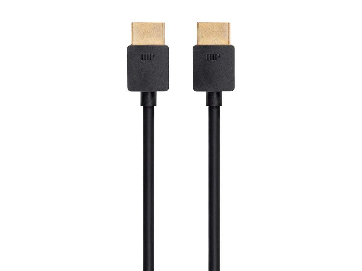 Monoprice 8K Ultra High Speed Slim HDMI Cable - HDMI 2.1, 8K@60Hz, 4K@120Hz, 48Gbps, HDR, VRR, 3ft, Black HDMI Cable 3 Feet
