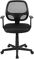 FLASH FURNITURE Flash Fundamentals Mid-Back Mesh Swivel Ergonomic Task Office Chair with Arms