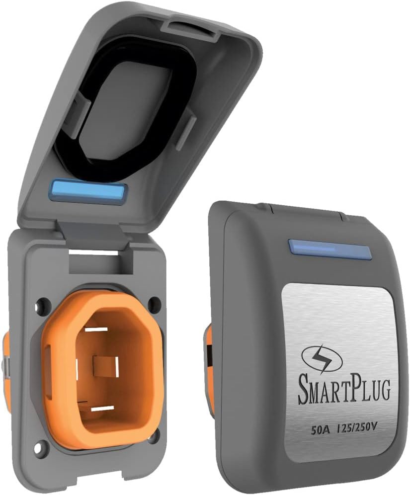 SmartPlug BM50PG Non-Metallic Inlet and Cover Assembly - 50 Amp, Gray