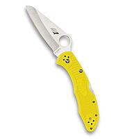 Spyderco Salt 2 Lightweight Knife with 3" H-1 Ultra-Corrosion Resistant Steel Blade and Yellow FRN Handle - PlainEdge