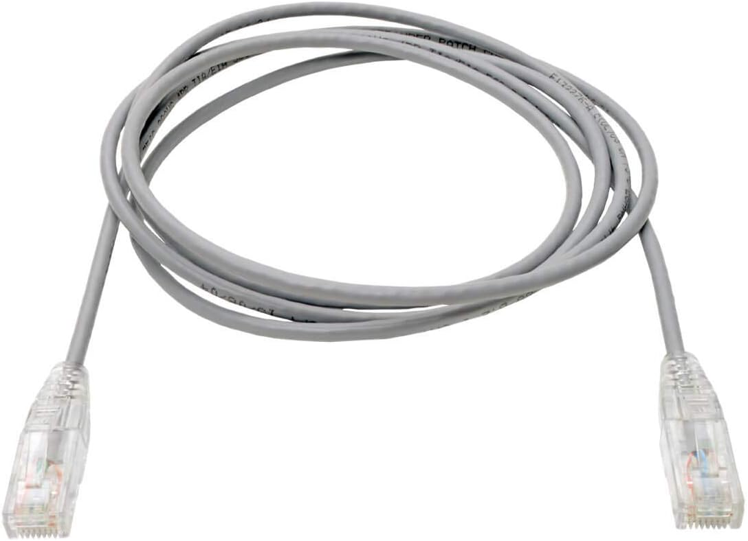 TRIPP LITE Cat6 Gigabit Patch Cable Snagless Utp RJ45 Molded Slim, 7', Gray (N201-S07-GY)