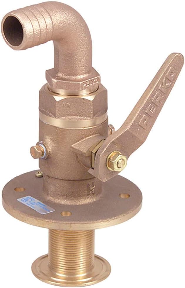 Perko 1-1/2" Seacock w/Curved Tail Piece