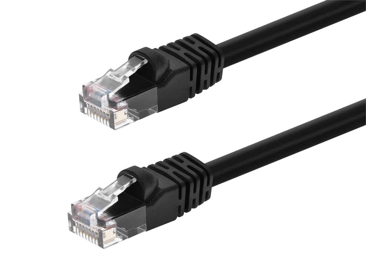 Monoprice Cat6 Ethernet Patch Cable - RJ45, Stranded, 550Mhz, UTP, Pure Bare Copper Wire, 24AWG, 1 Feet, Black