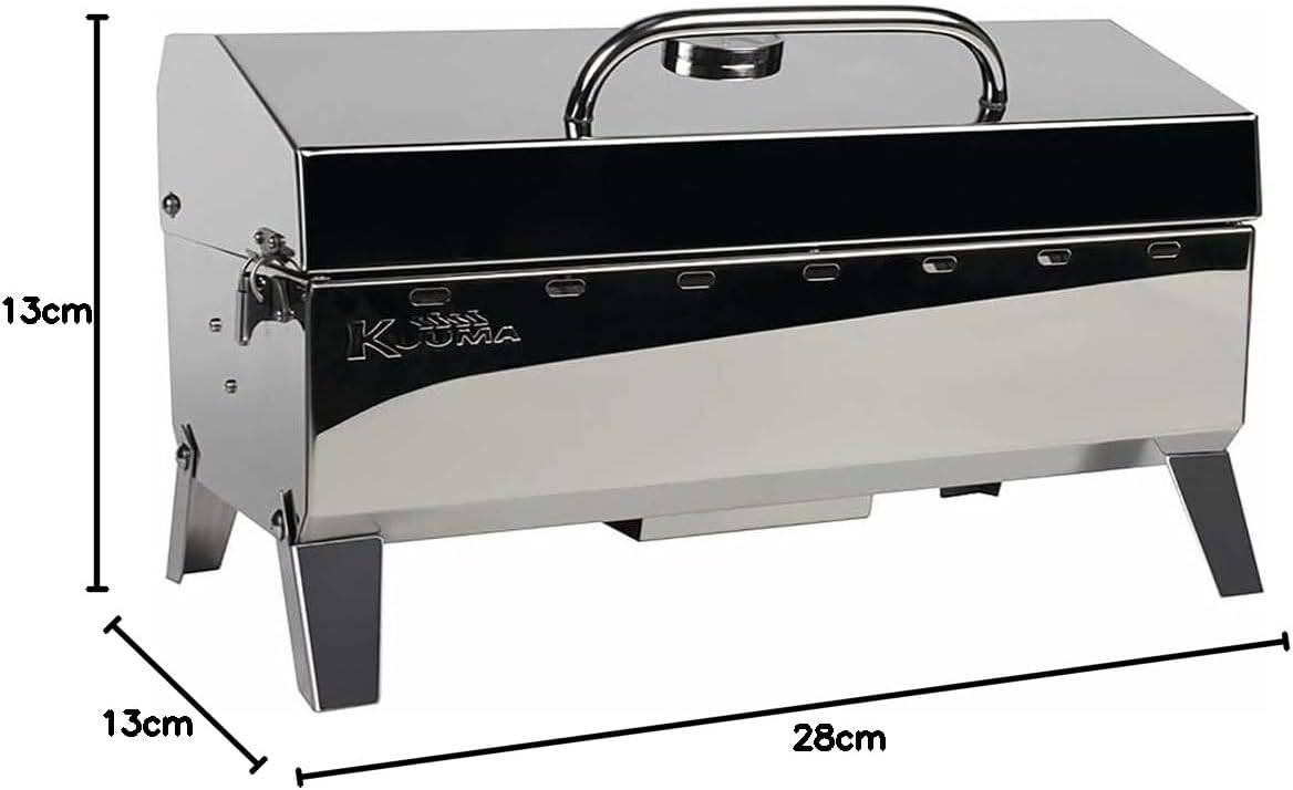 Kuuma Stow and Go Propane Tabletop and Mountable Grill - Stainless Steel Gas Grill with Foldable Legs | Great for Camping
