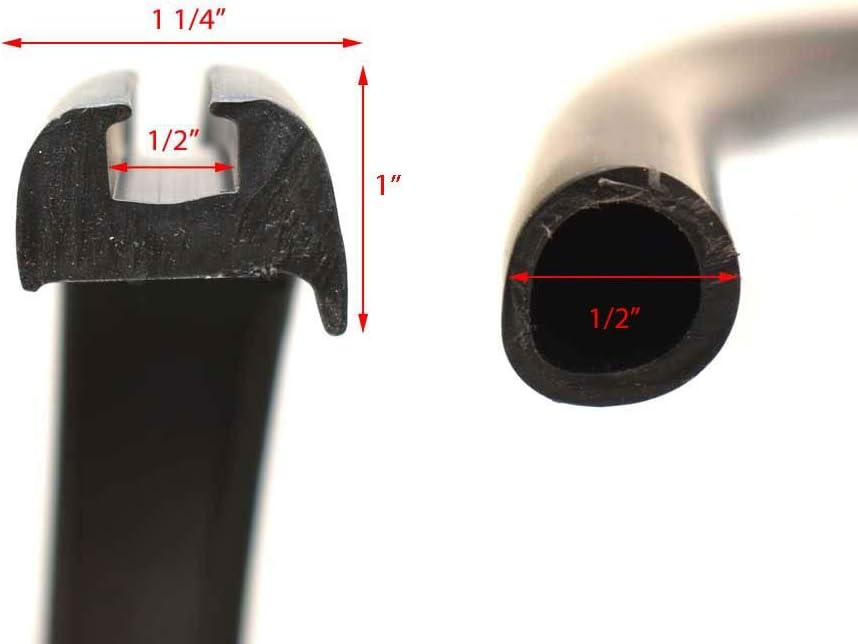 TACO Flex Vinyl Rub Rail Kit - Black w/Black Insert - 70' - 1-1/4" x 15/16"