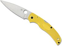 Spyderco Native Chief Salt Knife - Lightweight, Yellow Handle with PlainEdge, Full-Flat Grind