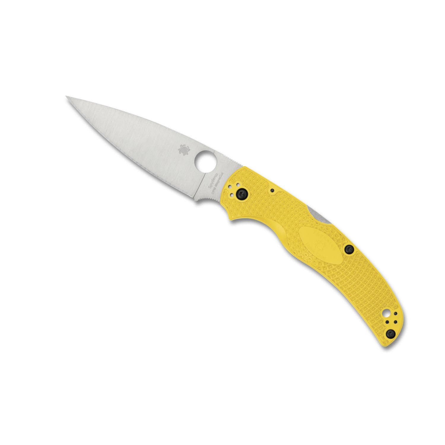 Spyderco Native Chief Salt Knife - Lightweight, Yellow Handle with PlainEdge, Full-Flat Grind
