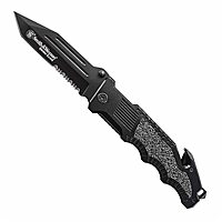 SMITH & WESSON Border Guard 10in High Carbon S.S. Folding Knife with 4.4in Tanto Blade and Aluminum - Survival and EDC