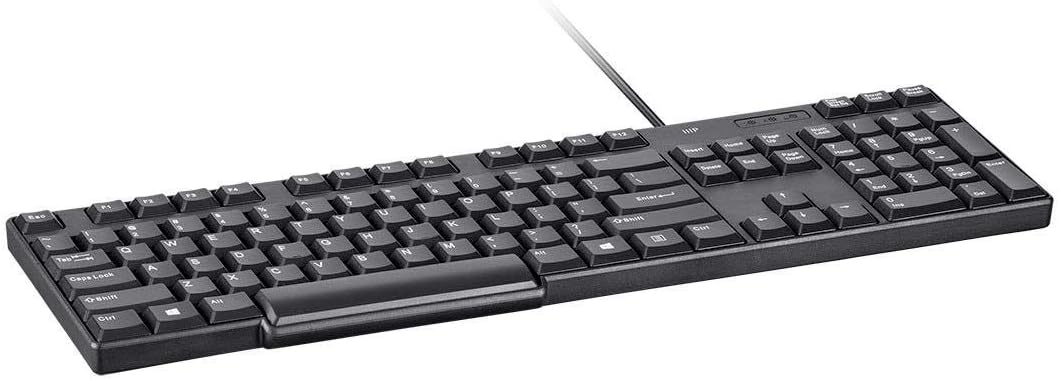 Monoprice USB Keyboard - Spill Resistant Membrane, Comfortable, Standard Layout, Black - Workstream Collection