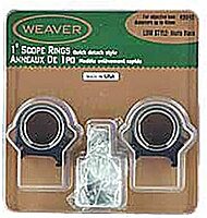 WEAVER Detachable 1-Inch Low Top Mount Rings Matte Black
