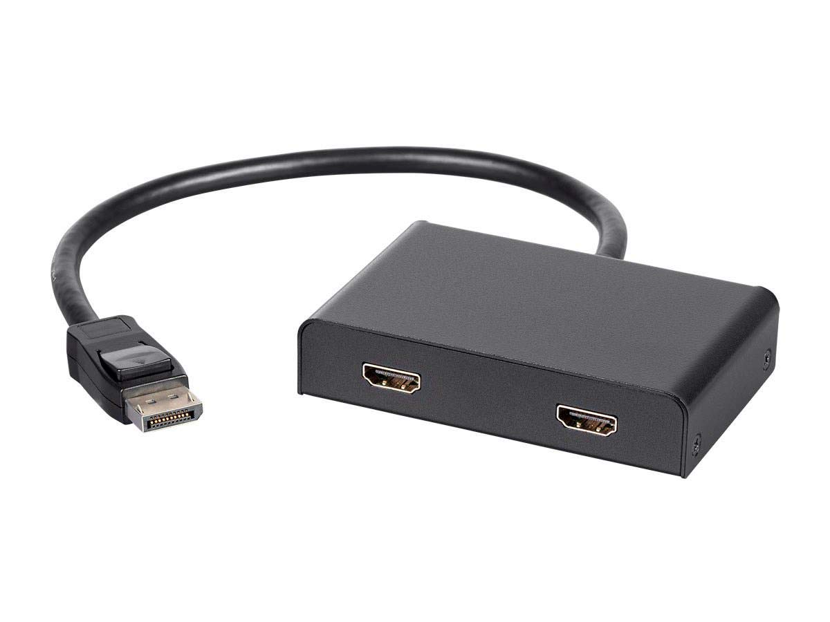 Monoprice 2-Port DisplayPort 1.2 to HDMI Multi-Stream Transport (MST) Hub, 4K@30Hz for 2 Displays, 21.6 Gbps Bandwidth
