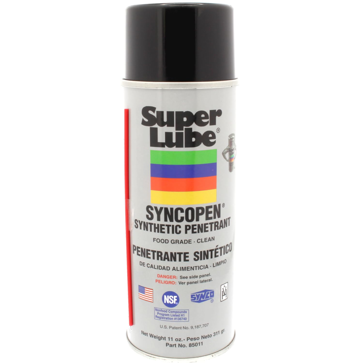Super Lube Synthetic Penetrant withSyncolon® (Translucent Clear, 11oz Aerosol) | NSF Certified Food Grade & Clean | Loosens