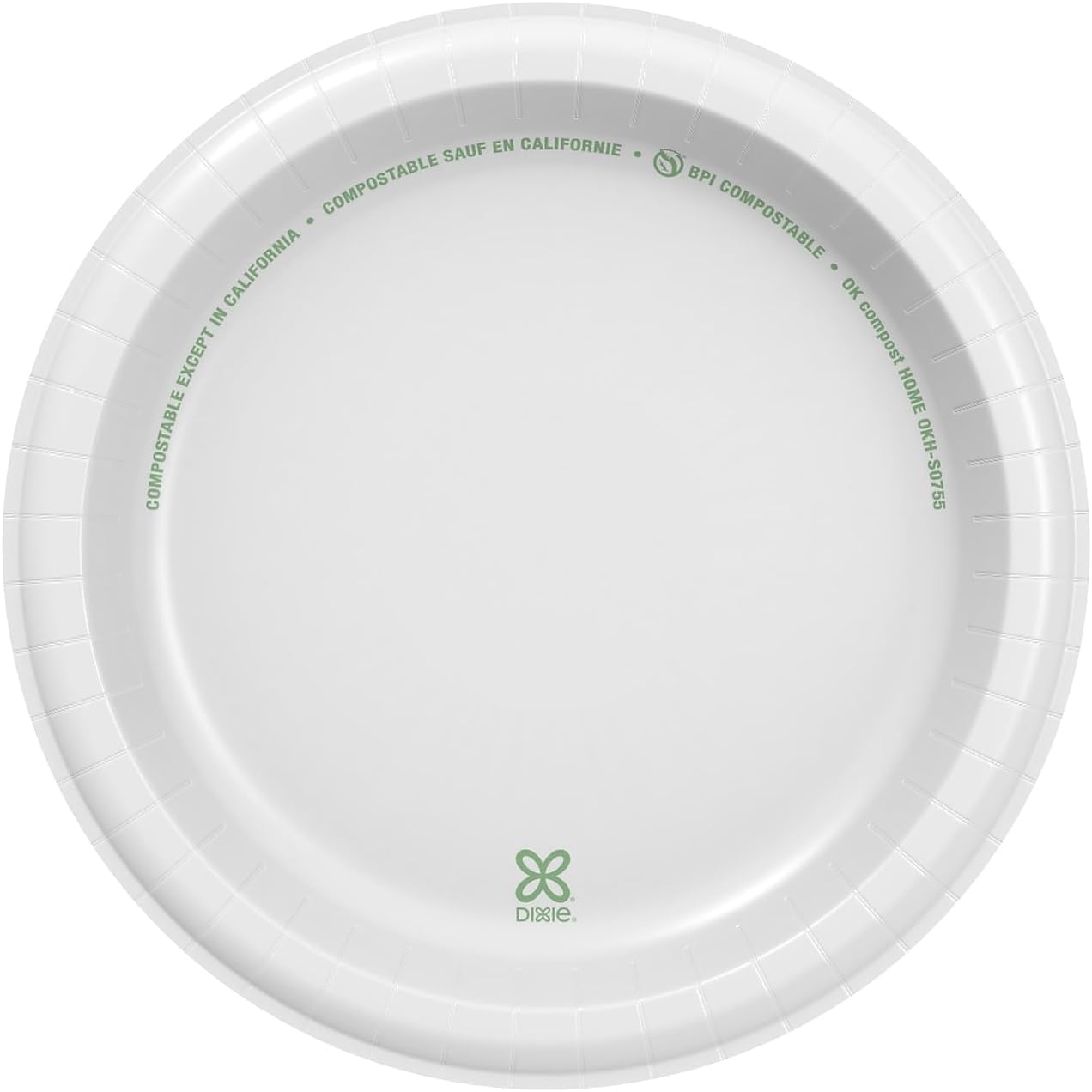 DIXIE BASIC 8 1/2IN LIGHT-WEIGHT PAPER PLATES BY GP PRO, WHITE, 500 PLATES PER CASE