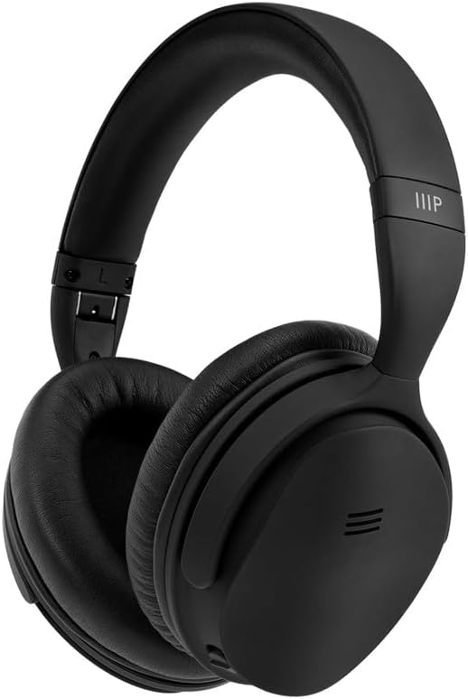 Monoprice Wireless Over Ear Headphones - Active Noise Cancelling (ANC) Bluetooth 5.0, Extended Playtime, Qualcomm aptX Audio