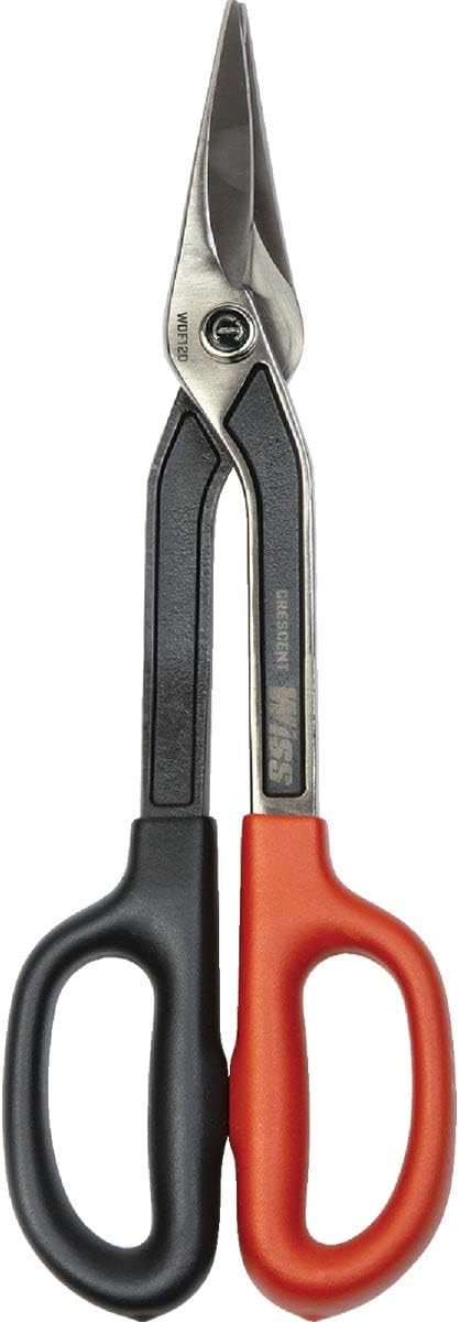 Crescent Wiss Duckbill Pattern Tinner Snips - Precision Metal Cutter with Torque Control & Ergonomic Handle - WDF12D - 12"