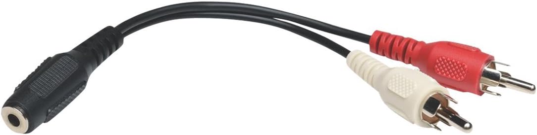 TRIPP LITE P316-06N 6-Inch 3.5mm Mini Stereo to Two RCA Audio Y Splitter Adapter Cable,Black