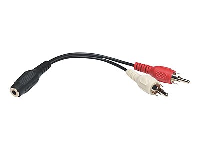 TRIPP LITE P316-06N 6-Inch 3.5mm Mini Stereo to Two RCA Audio Y Splitter Adapter Cable,Black