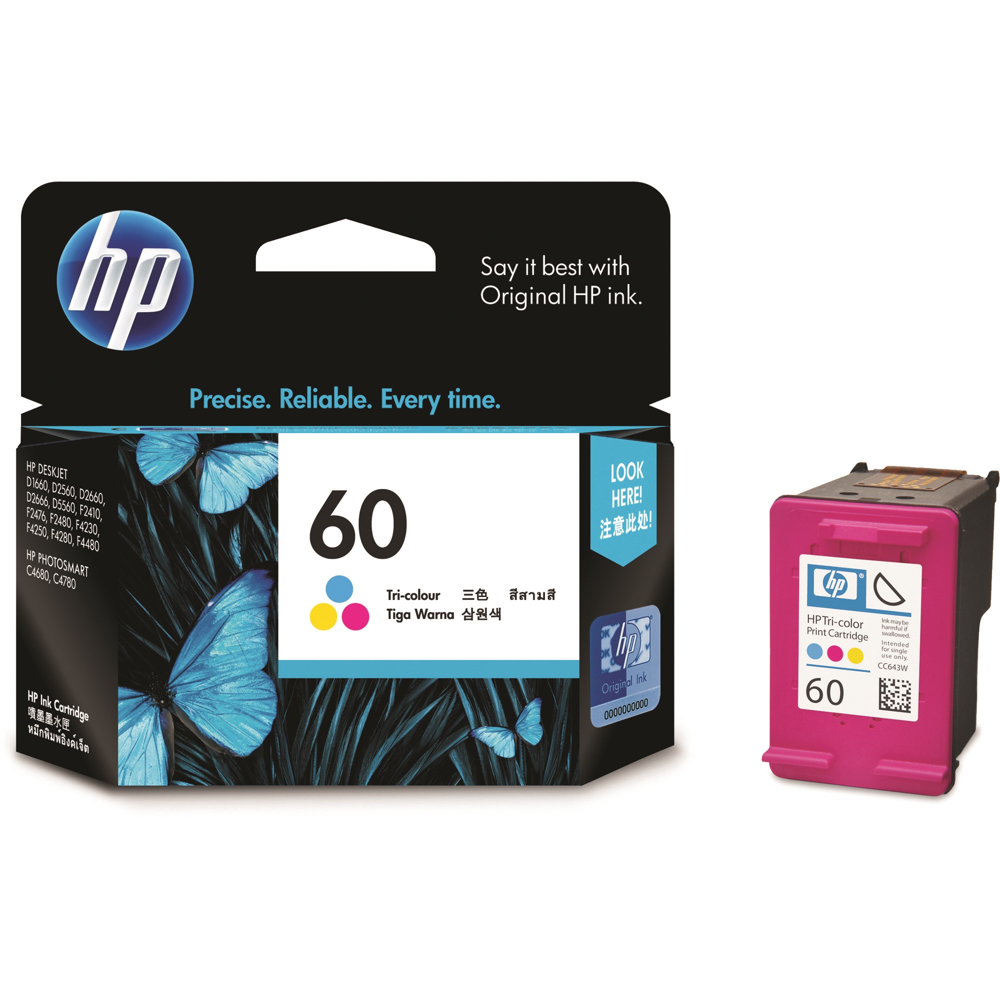 HP 60 Ink Cartridge Tri Colour CC643WA