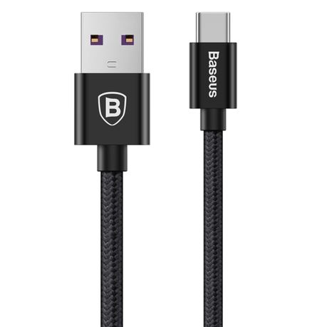 Baseus 1m - 5A Speed Q.C 3 USB Type-A 2.0 to Type-C Huawei Cable - Black