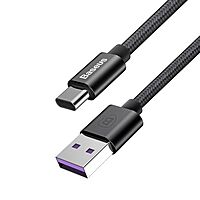Baseus 1m - 5A Speed Q.C 3 USB Type-A 2.0 to Type-C Huawei Cable - Black
