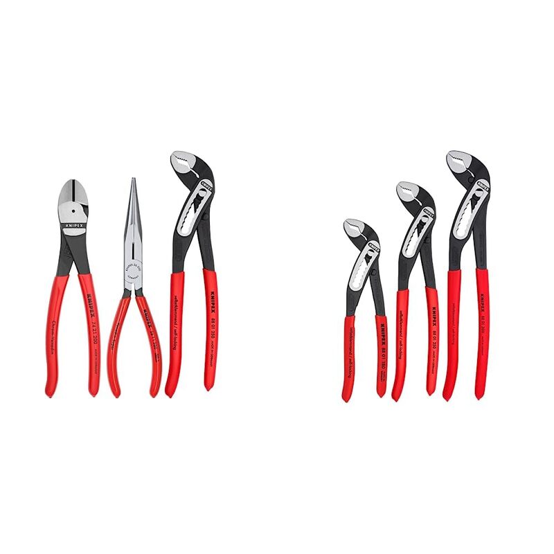 KNIPEX Long Nose, Diagonal Cutter, Alligator Pliers (00 20 08 US1) + Alligator Pliers Set (7