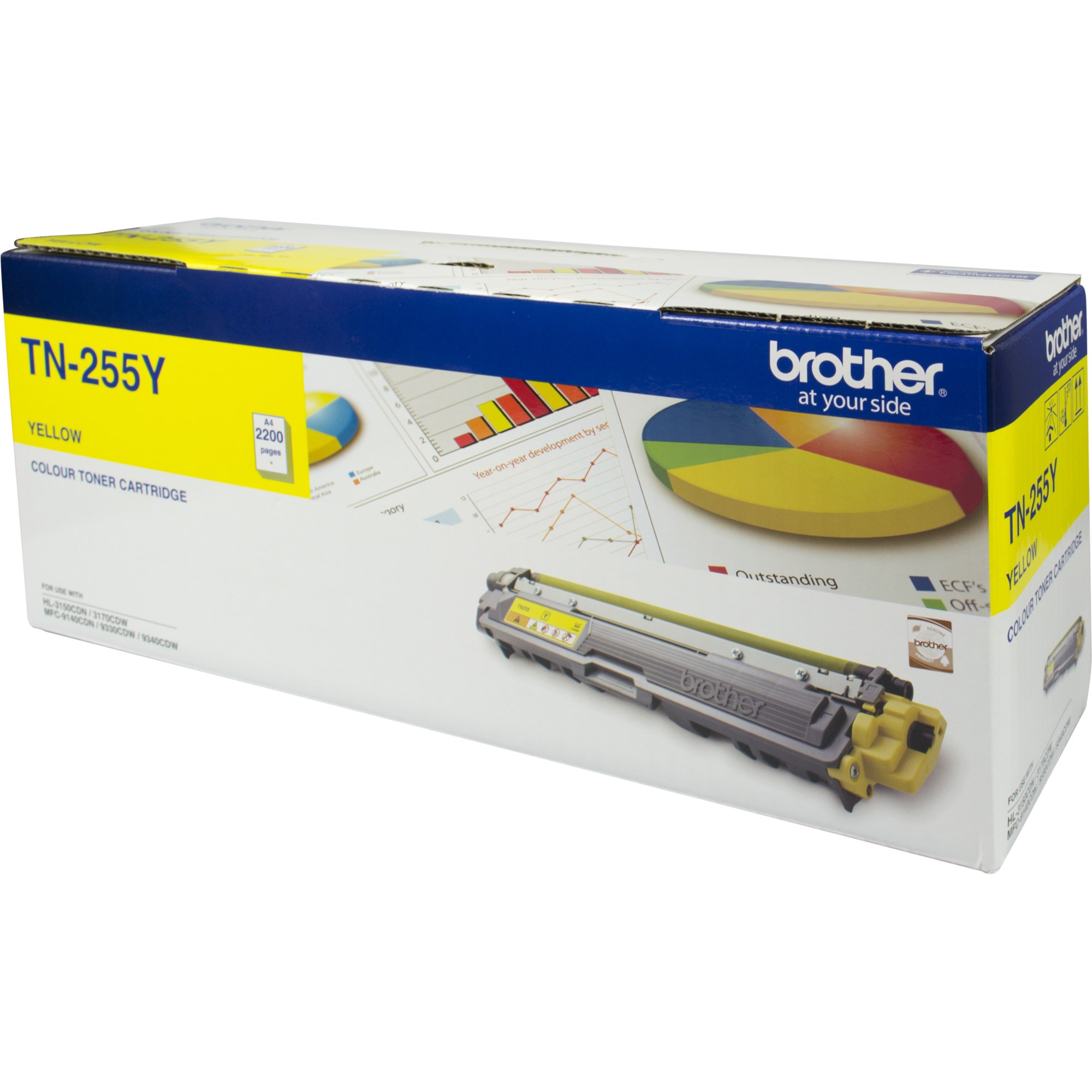 Brother TN-255Y Toner Cartridge High Yield Yellow