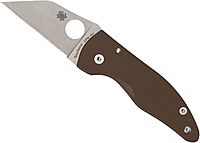 Spyderco MicroJimbo Ultra-Compact Pocket Knife - CPM 15V Steel Blade with G-10 Handle, Compression Lock, Brown, PlainEdge - C264GPBN15V