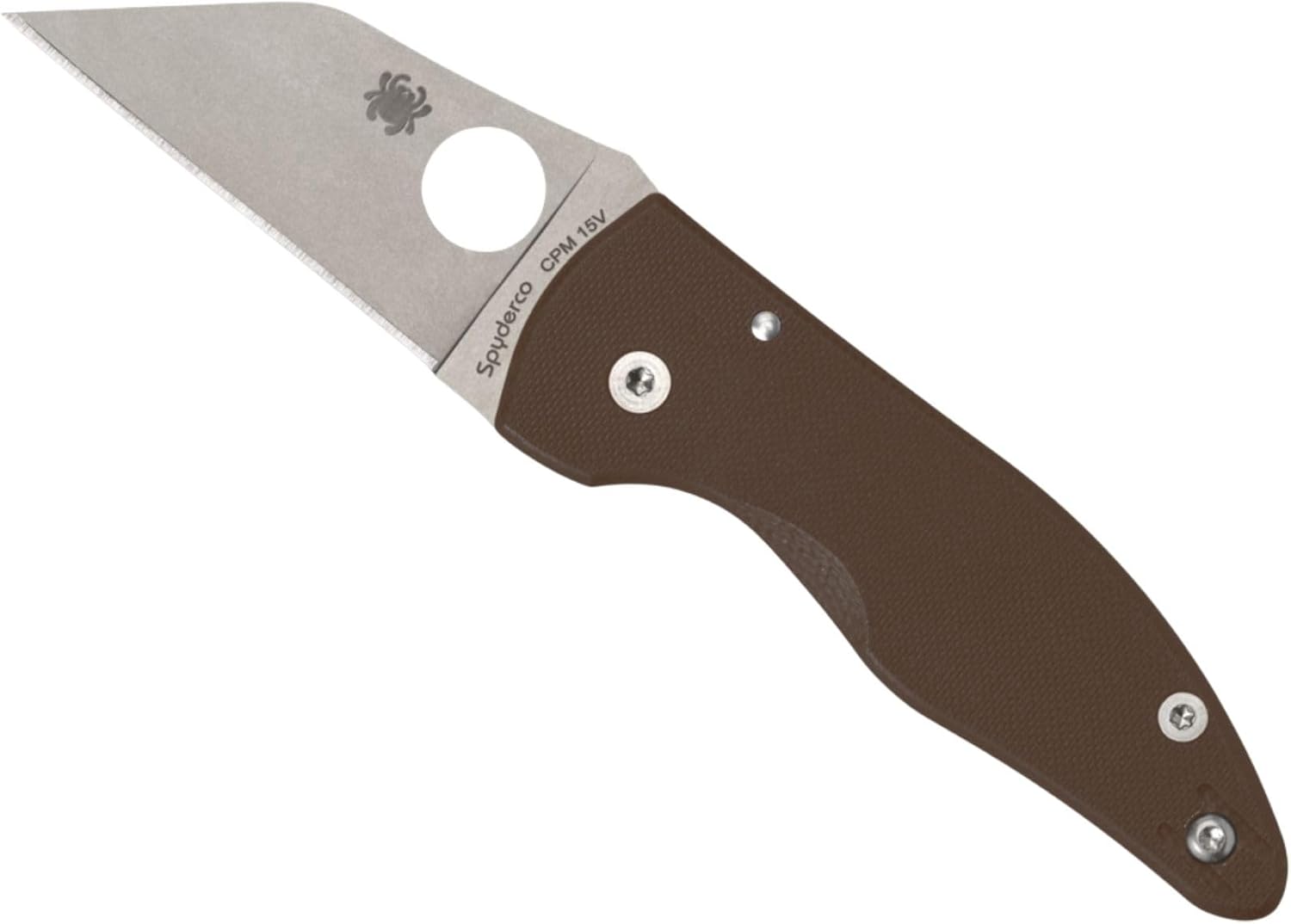 Spyderco MicroJimbo Ultra-Compact Pocket Knife - CPM 15V Steel Blade with G-10 Handle, Compression Lock, Brown