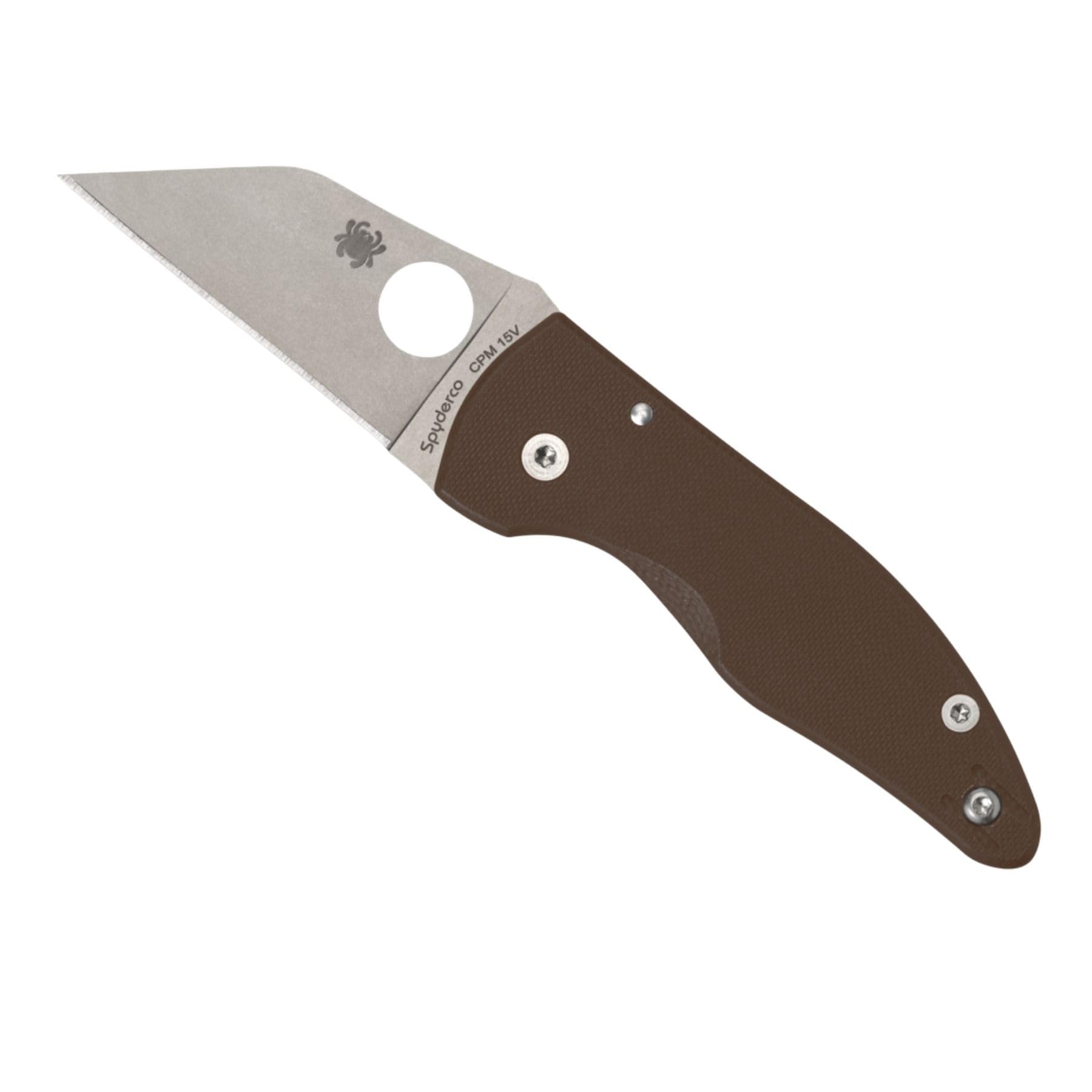 Spyderco MicroJimbo Ultra-Compact Pocket Knife - CPM 15V Steel Blade with G-10 Handle, Compression Lock, Brown