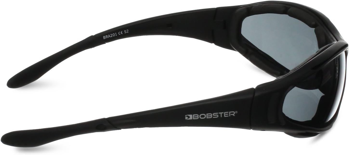 Bobster Raptor 2 Interchangeable Sunglasses, Black Frame/3 Lenses (Smoked, Amber and Clear)