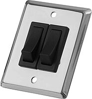Sea-Dog Double Gang Wall Switch - Stainless Steel