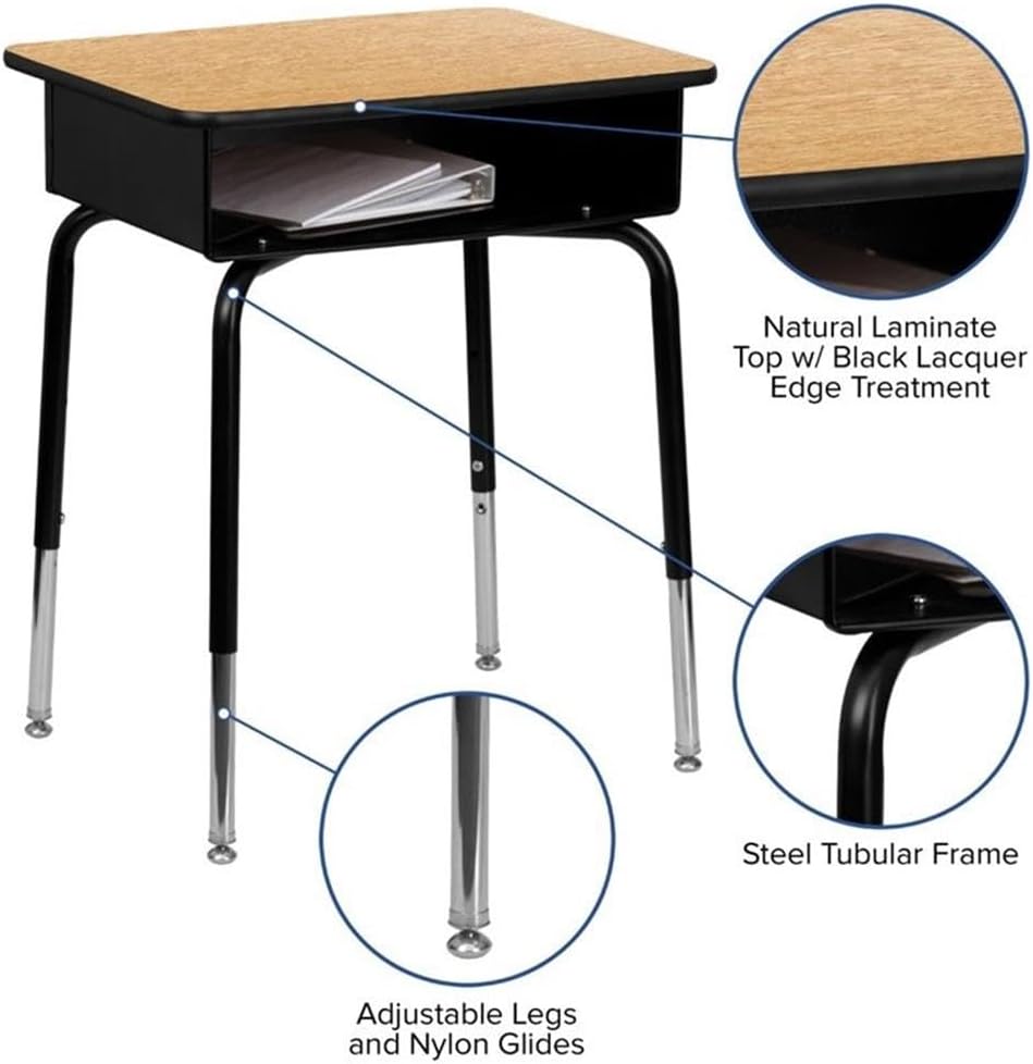 Flash Furniture Billie Open Front Student Desk for Classrooms or Remote Learning