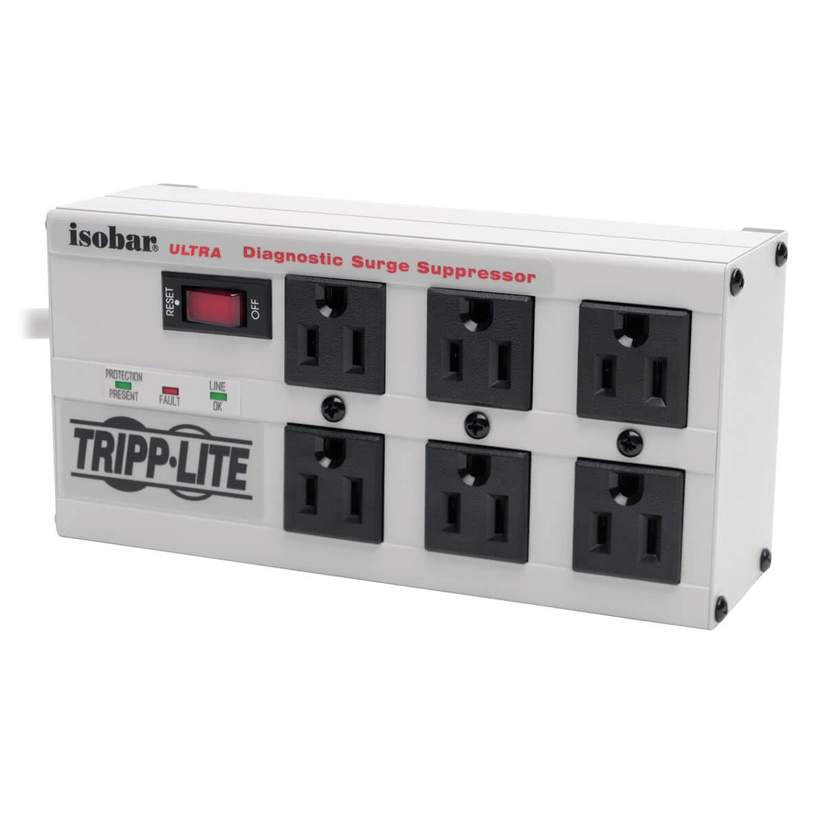 TRIPP LITE Isobar Series Surge Protector Power Strip, Metal, 3330 Joules, 6 ft Cord