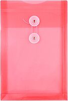 JAM PAPER Open-End Plastic Envelopes, Button & String