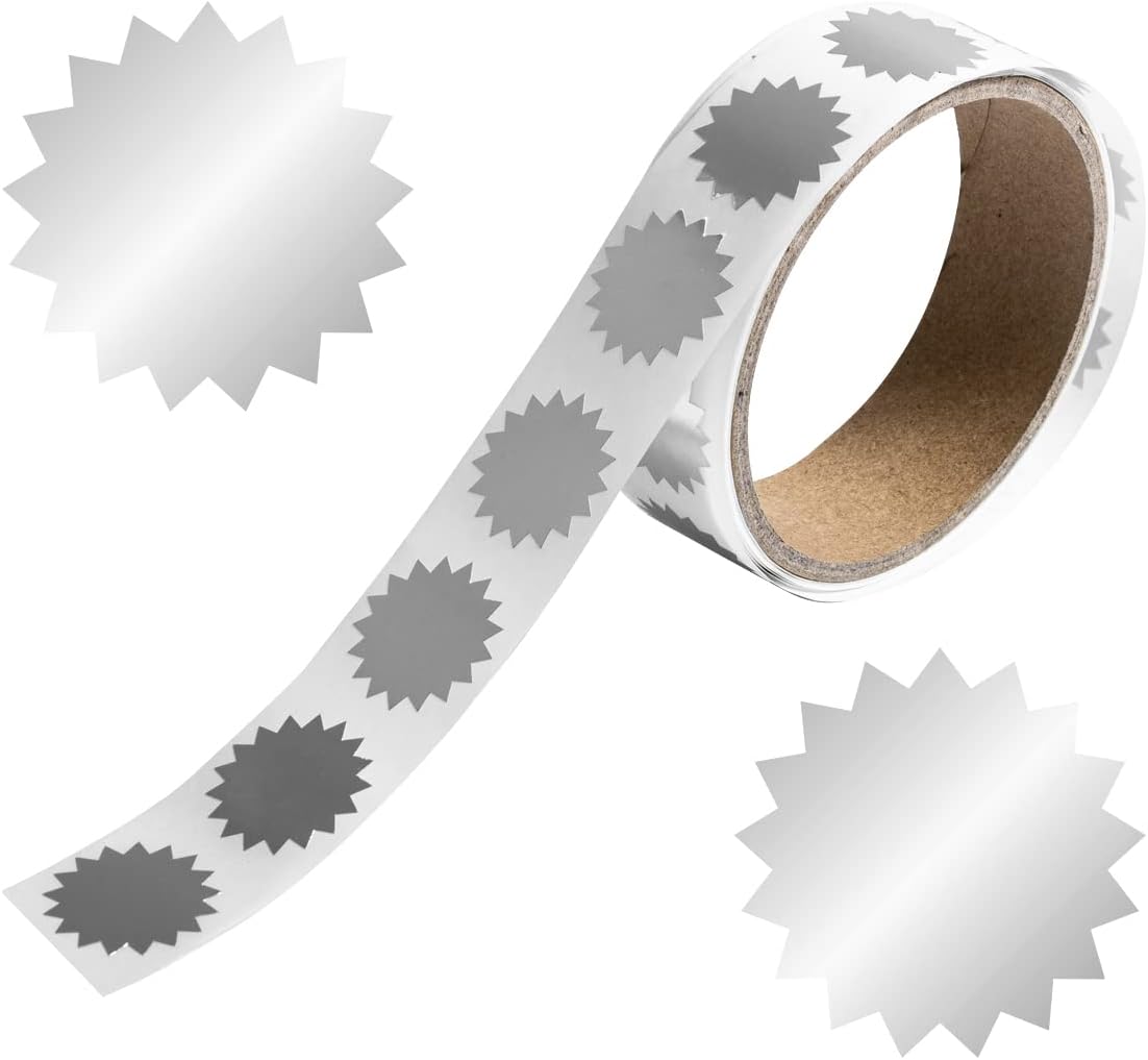 JAM PAPER Circle Label Wafer Seals with Serrated Edges - 100 Round Self-Adhesive Labels