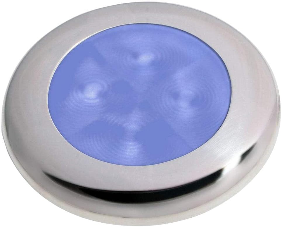 Hella Marine Polished Stainless Steel Rim LED Courtesy Lamp - Blue