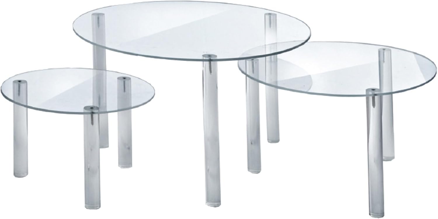 Azar Displays 515305 Large Acrylic Round Riser (3 Piece Set)