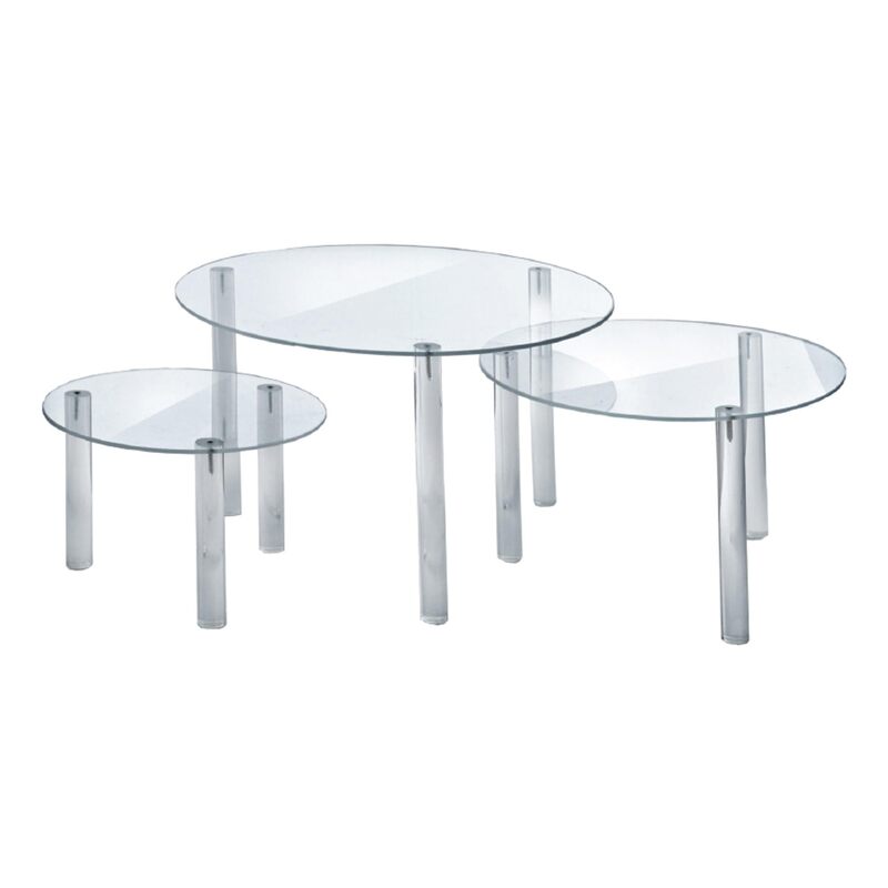 Azar Displays 515305 Large Acrylic Round Riser (3 Piece Set)