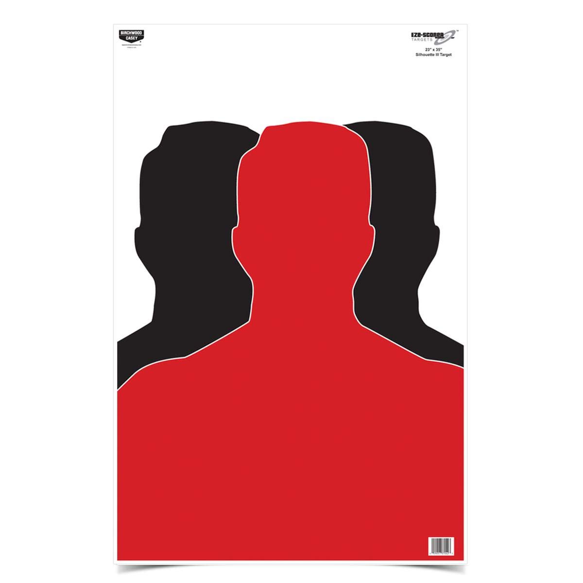 Birchwood Casey 23" x 35" Eze-Scorer Silhouette III Shoot-Up Brilliant White Paper Targets for Indoor and Outdoor Use