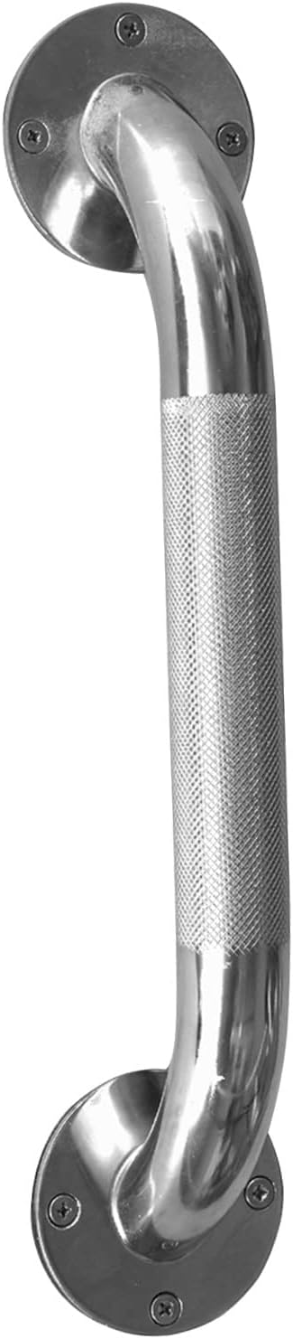 DMI Textured Grab Bar for Bathroom, Chrome-Plated Knurled Steel