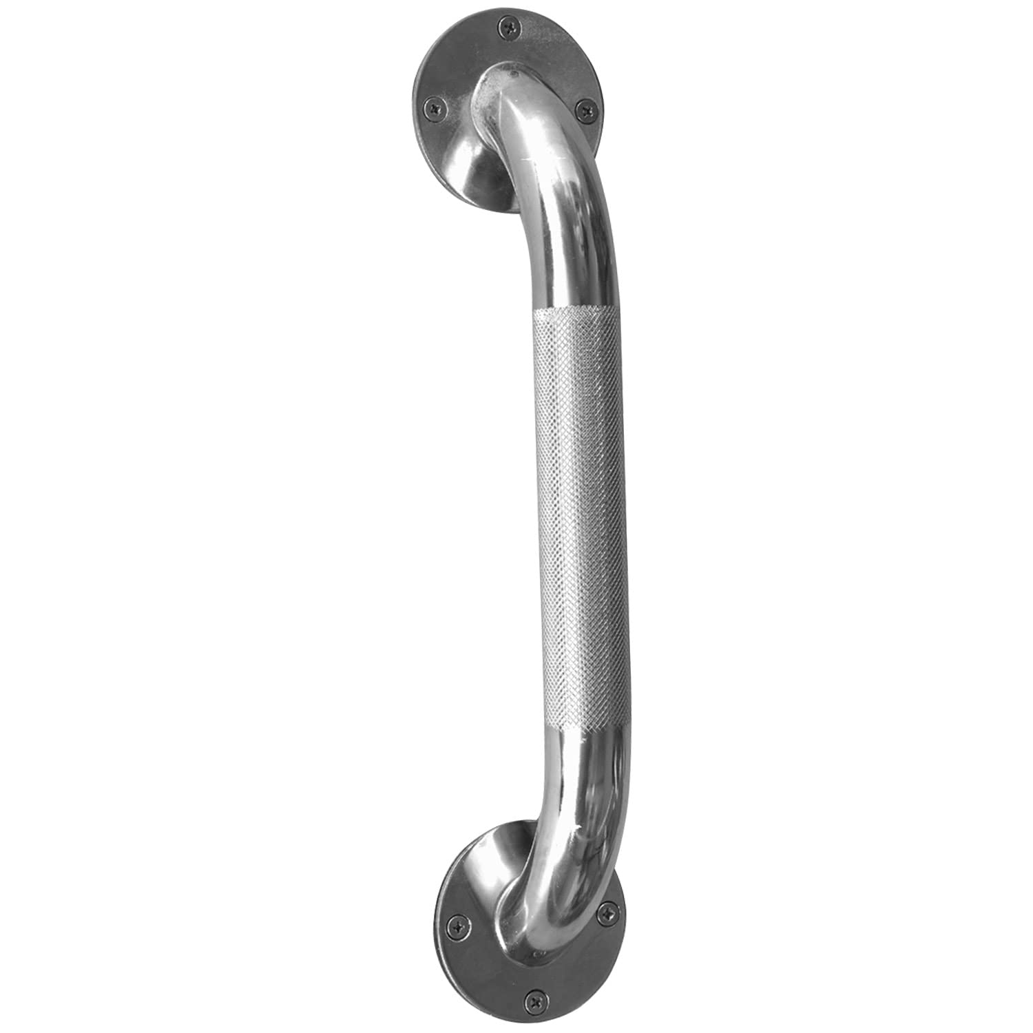 DMI Textured Grab Bar for Bathroom, Chrome-Plated Knurled Steel